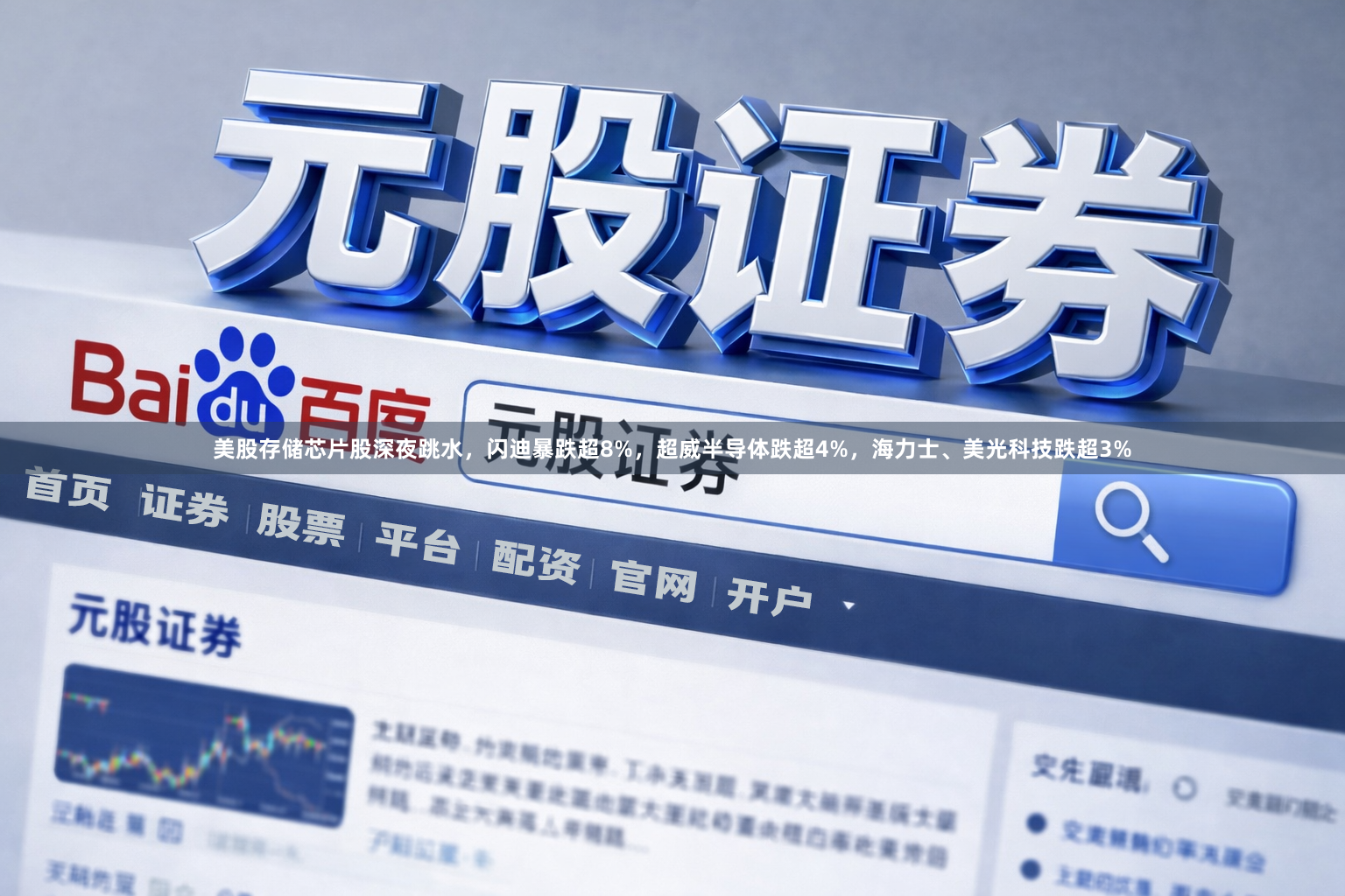 美股存储芯片股深夜跳水，闪迪暴跌超8%，超威半导体跌超4%，海力士、美光科技跌超3%