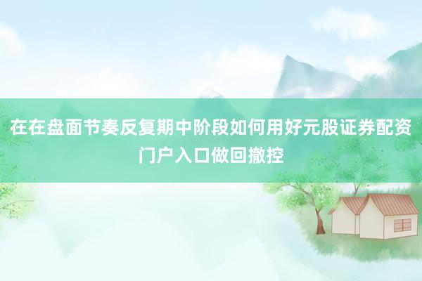 在在盘面节奏反复期中阶段如何用好元股证券配资门户入口做回撤控