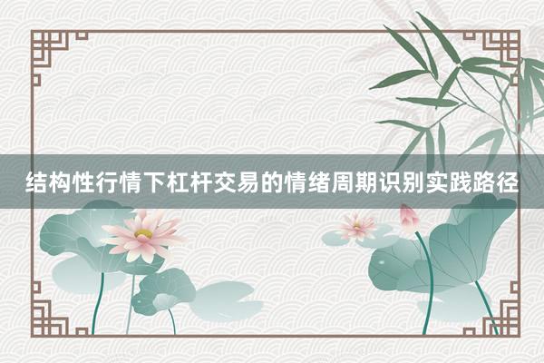 结构性行情下杠杆交易的情绪周期识别实践路径
