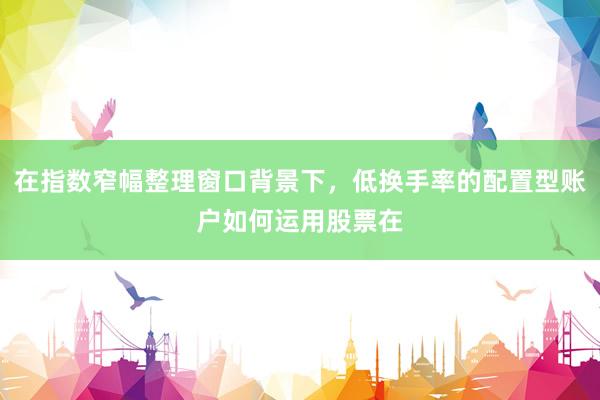 在指数窄幅整理窗口背景下，低换手率的配置型账户如何运用股票在