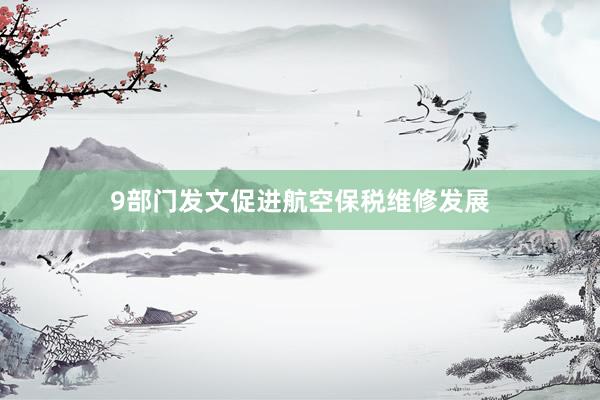 9部门发文促进航空保税维修发展