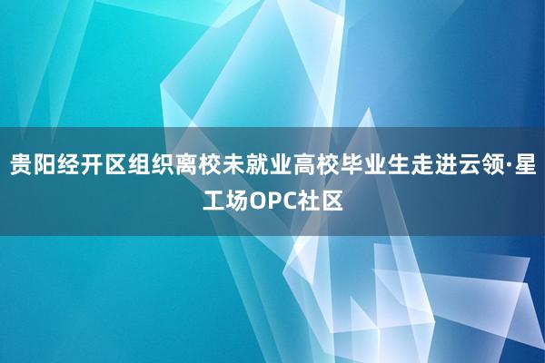 贵阳经开区组织离校未就业高校毕业生走进云领·星工场OPC社区